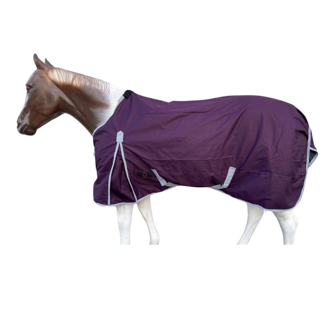 Tech Equestrian Sábana de lluvia 1200D Plum-Grey, vista frontal protege del agua