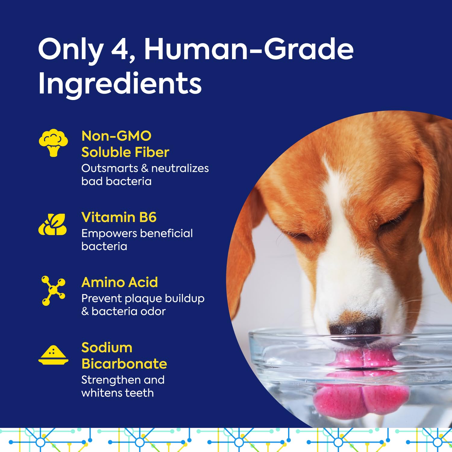 Recomendado por veterinarios para la salud bucal de mascotas.