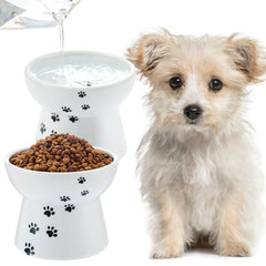 Teenyyou cuenco elevado de cerámica para perros, comodidad al comer