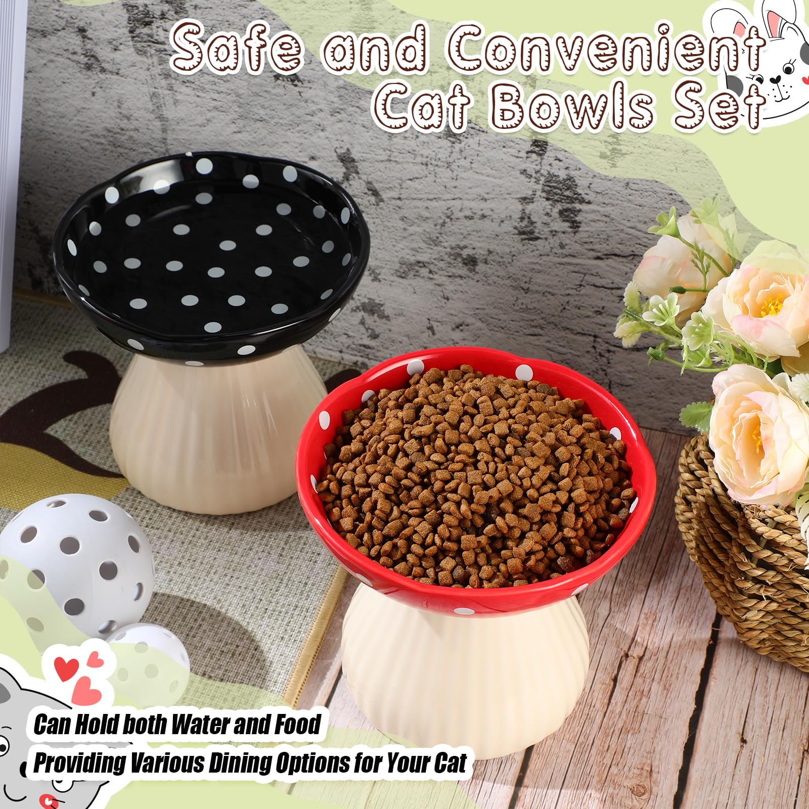 Teenyyou uso diario: dos tazones ceramicos para comida y agua.