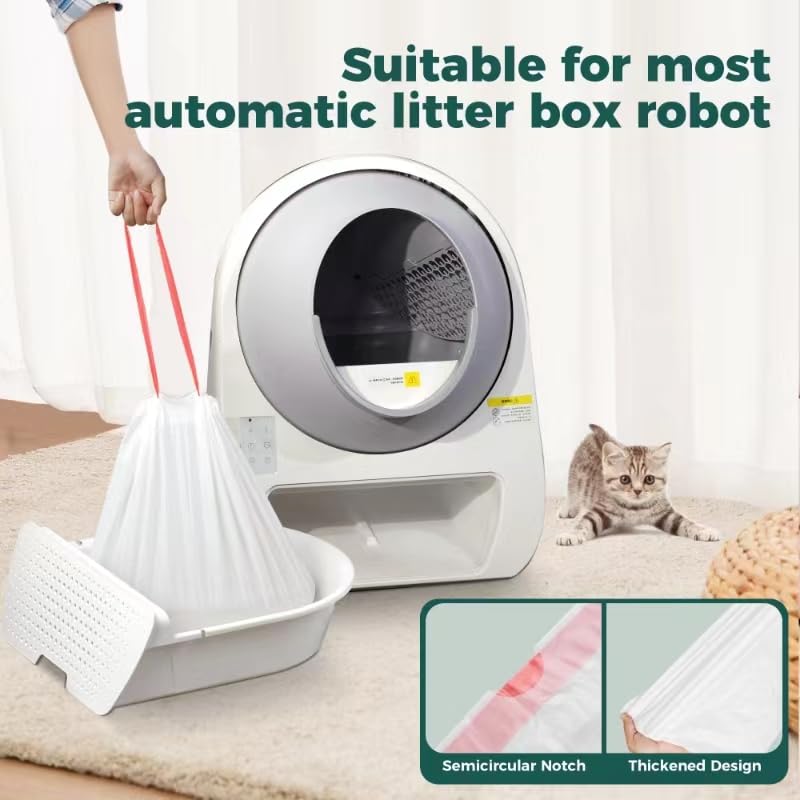 TELEGLO bolsas resistentes con cordón para caja de arena robot, cierre seguro.