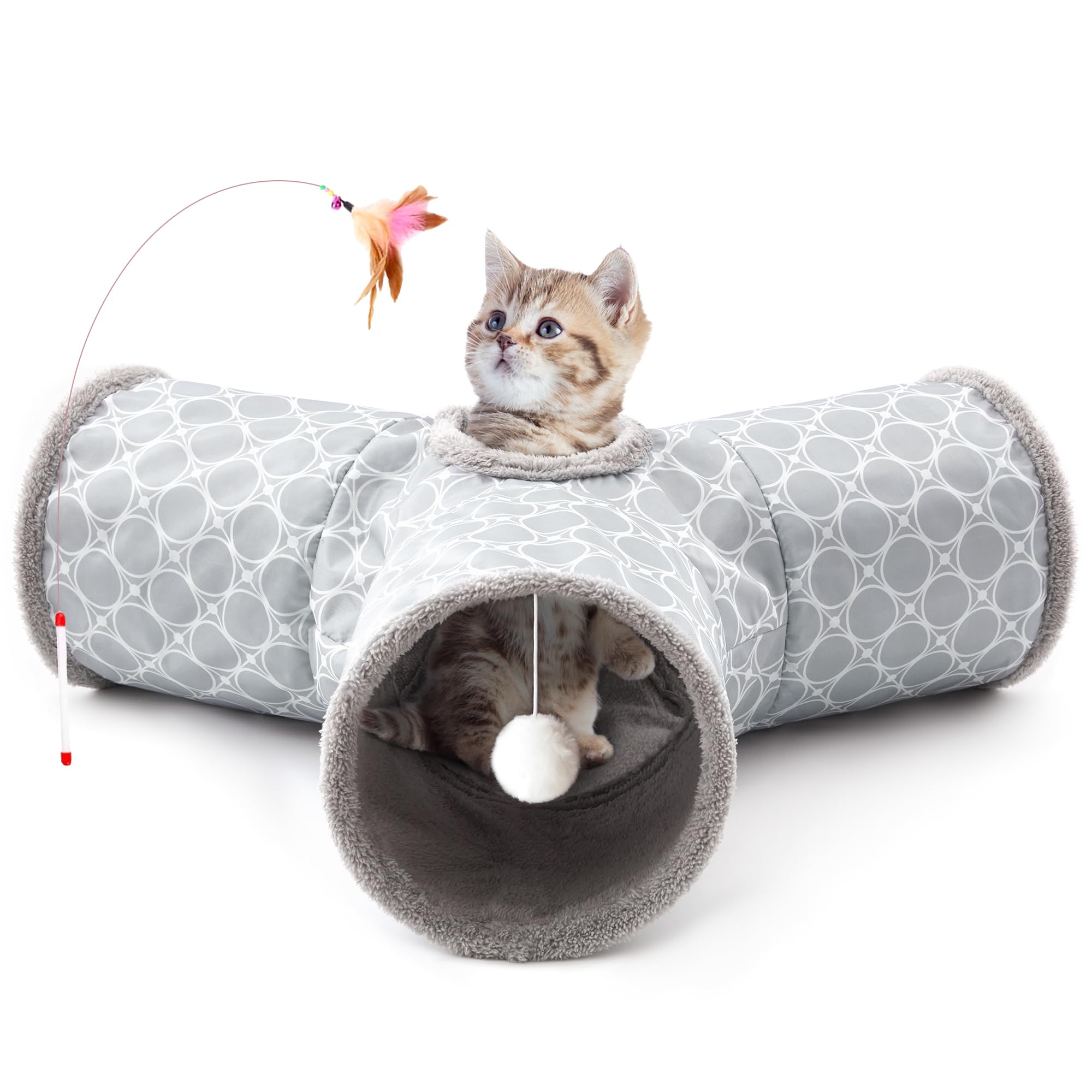 Tempcore túnel para gatos con tres vías plegable para juego activo
