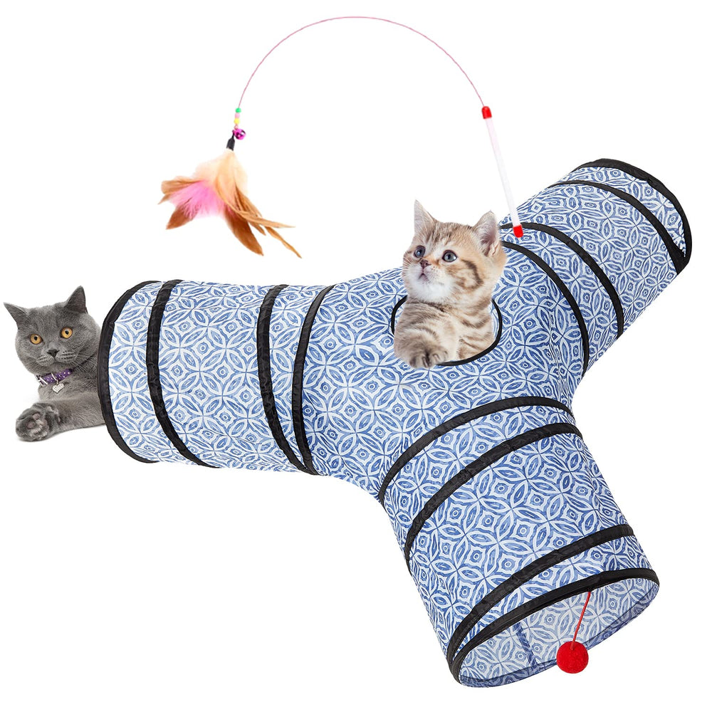 Tempcore túnel para gatos de 3 vías plegable, ideal para juego variado