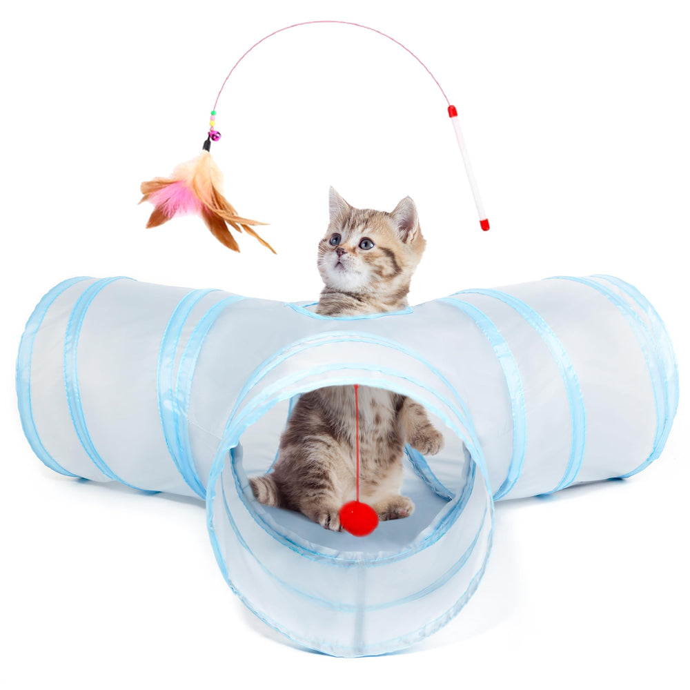 Tempcore tunel para gatos con ventana espía para explorar y vigilar.