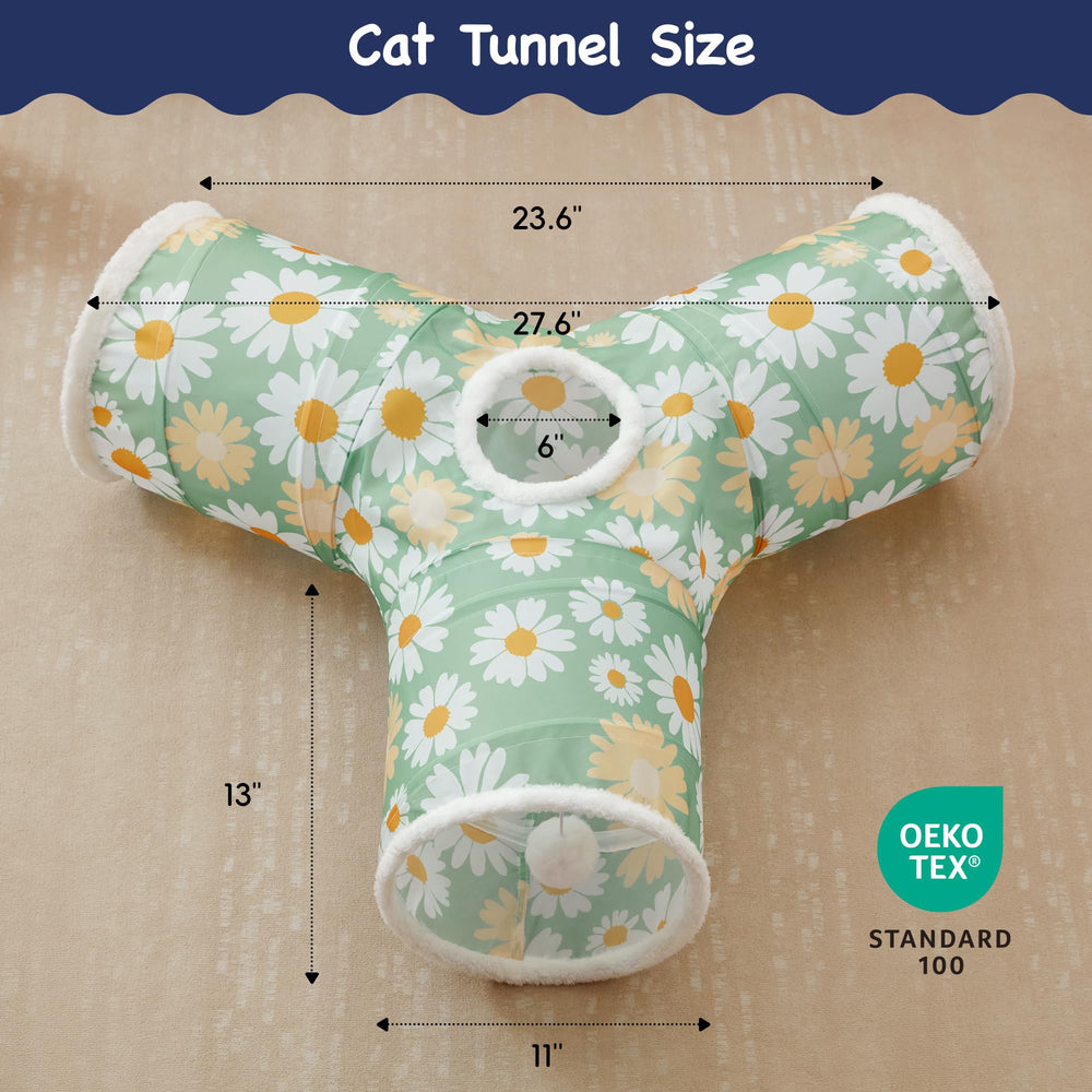 Tempcore túnel gato con ventana de observación para curiosidad segura.