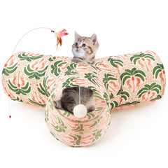 Tempcore túnel para gatos con tres vías, plegable y portátil para juego activo.