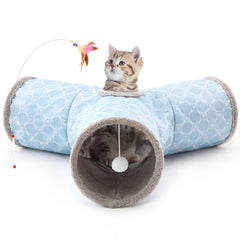 Tempcore túnel para gatos tres vías plegable para juego interactivo en casa