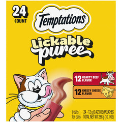 Temptations puré cremoso en tubo higado-res-queso, premio interactivo para gatos.