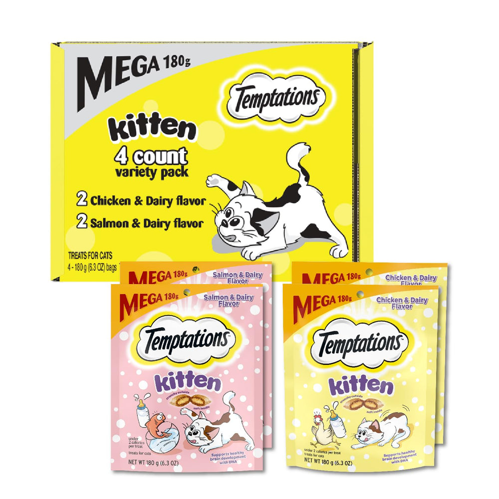 Temptations Gatitos variedad de snacks crujientes y suaves en bolsas prácticas para premiar diariamente