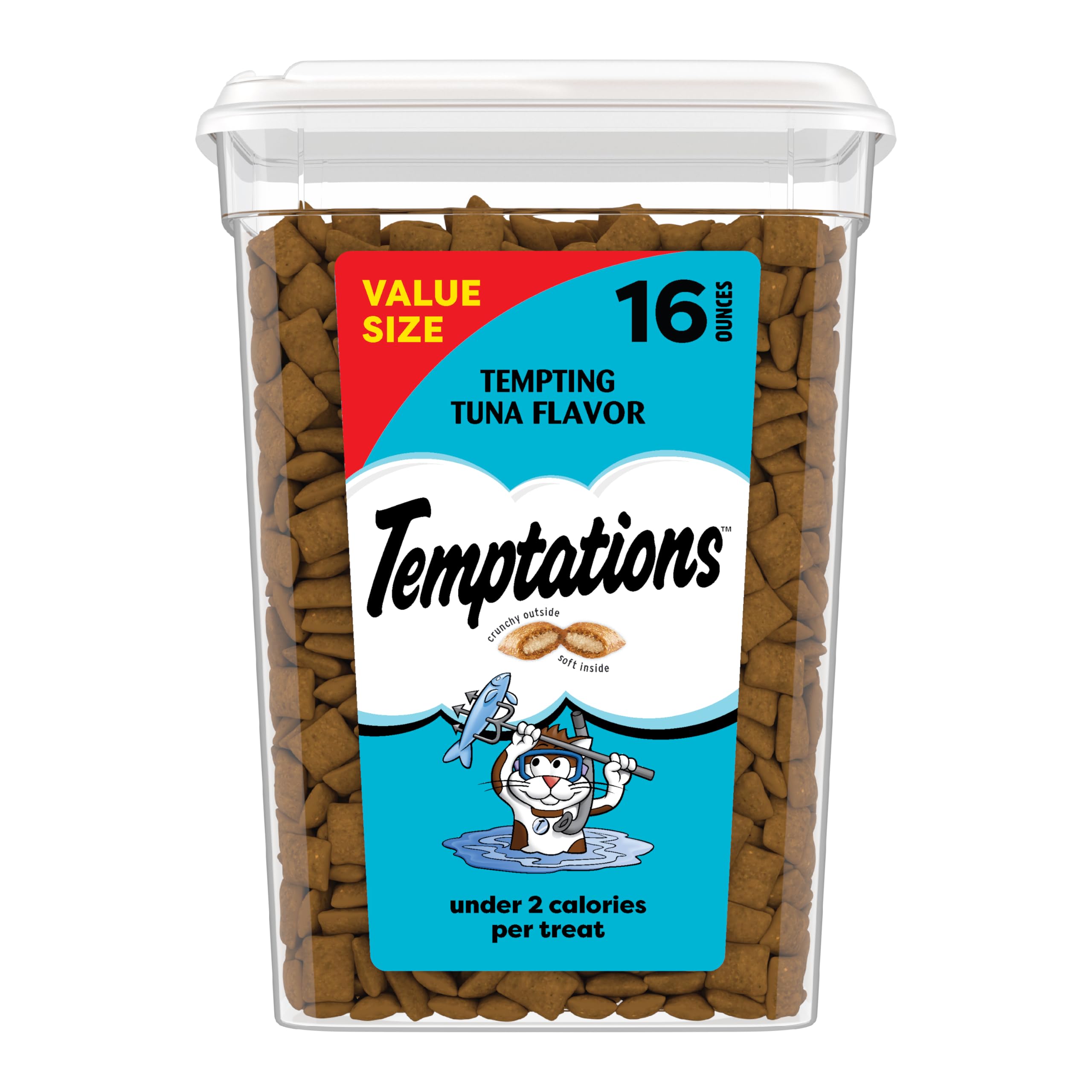 Temptations gato golosinas crujientes, recompensa sabrosa para gatos de interior.