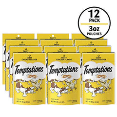 Temptations: textura crujiente y suave, ideal al morder para el gato.