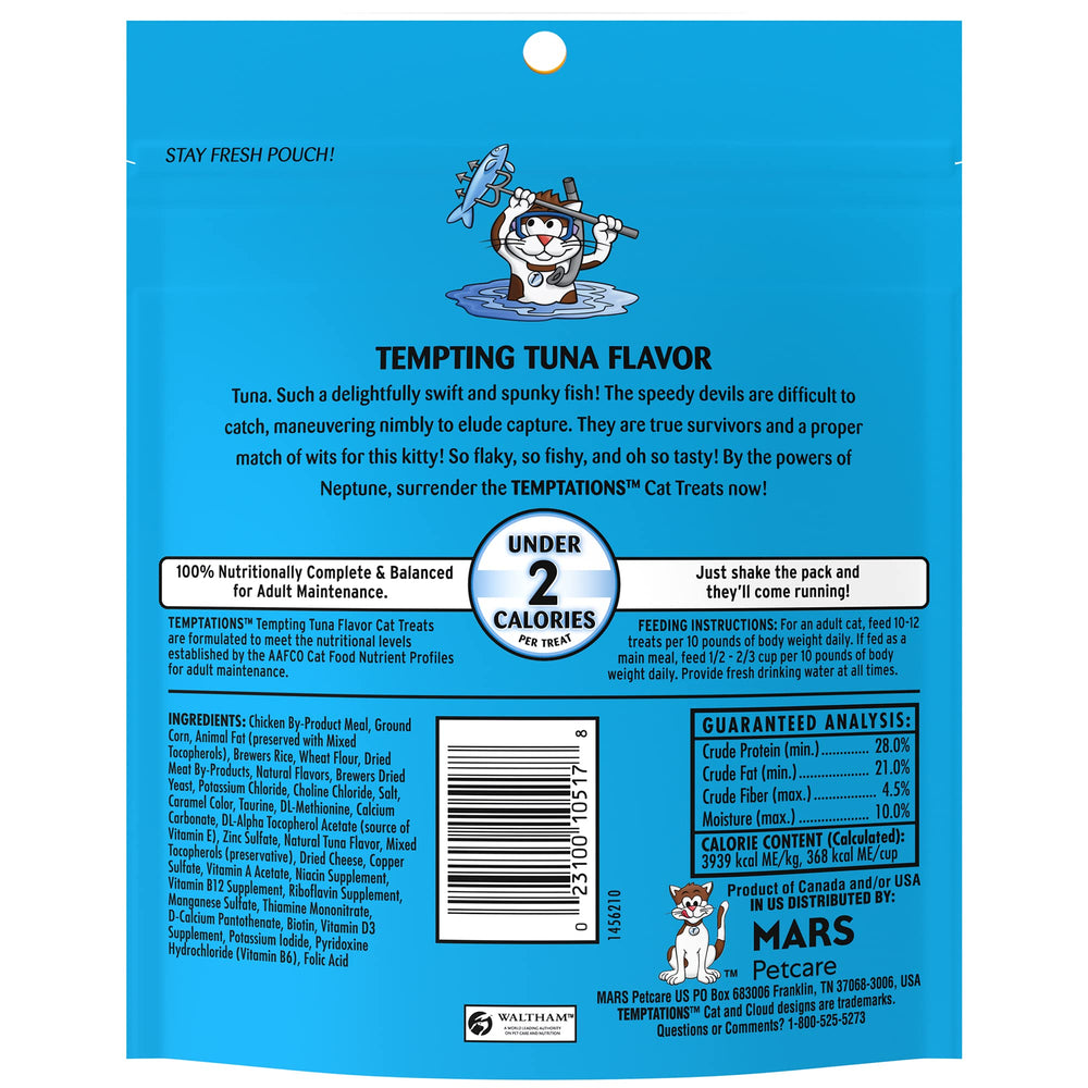 Temptations Gatos: bolsa con cierre para conservar frescura entre premiaciones.