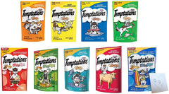 Temptations Gatos: pack variado de 9 sabores en 9 bolsas de 3 oz para recompensas.