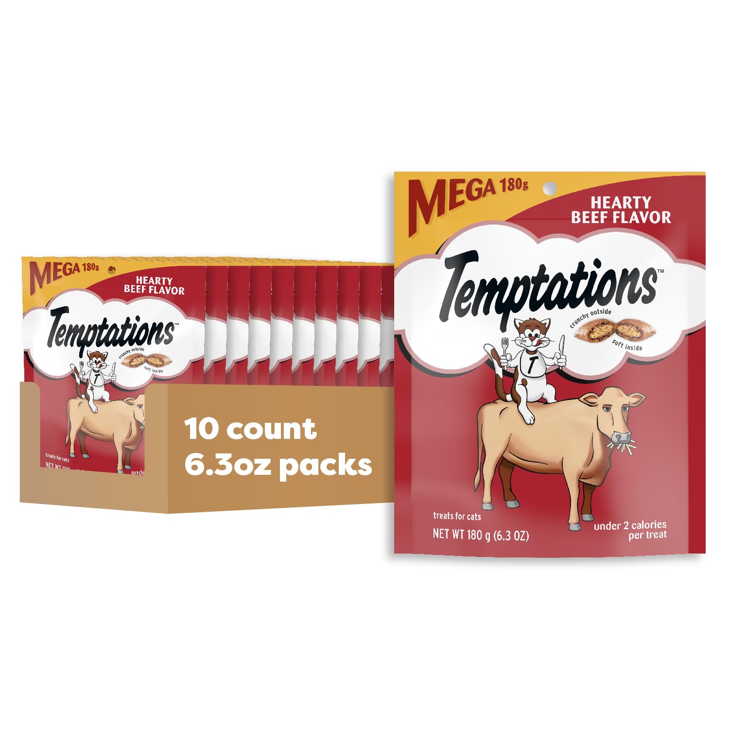 Temptations Premios Clasicos suaves para gatos; bolsa de 6.3 onzas; sabor ternera, snack diario