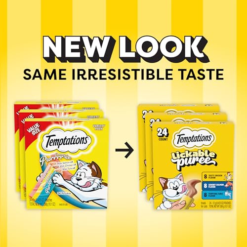 Temptations Puré Cremoso para Gatos, uso interior, snack o topper húmedo