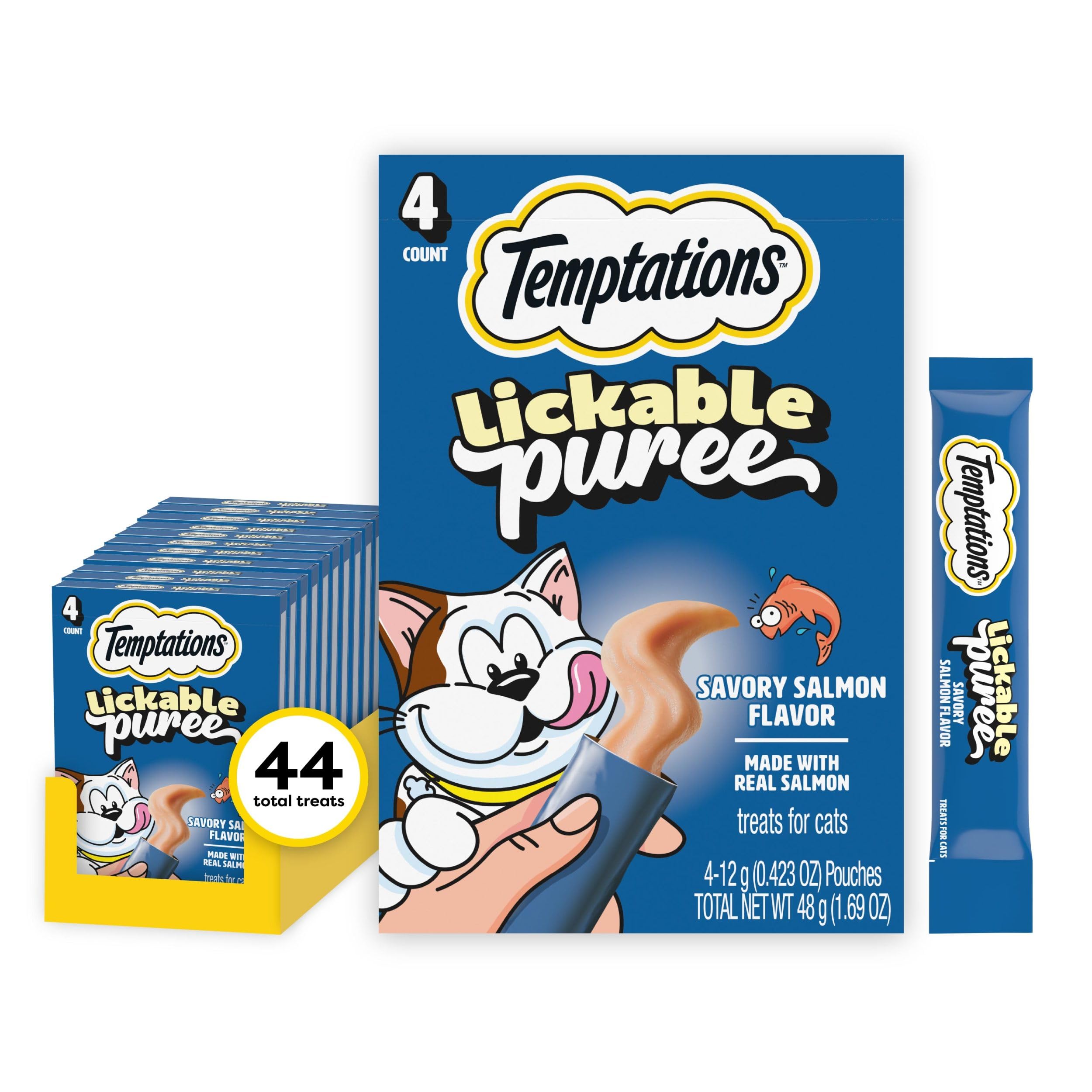 Temptations puré cremoso de salmón en tubo, premio interactivo para mi gato.