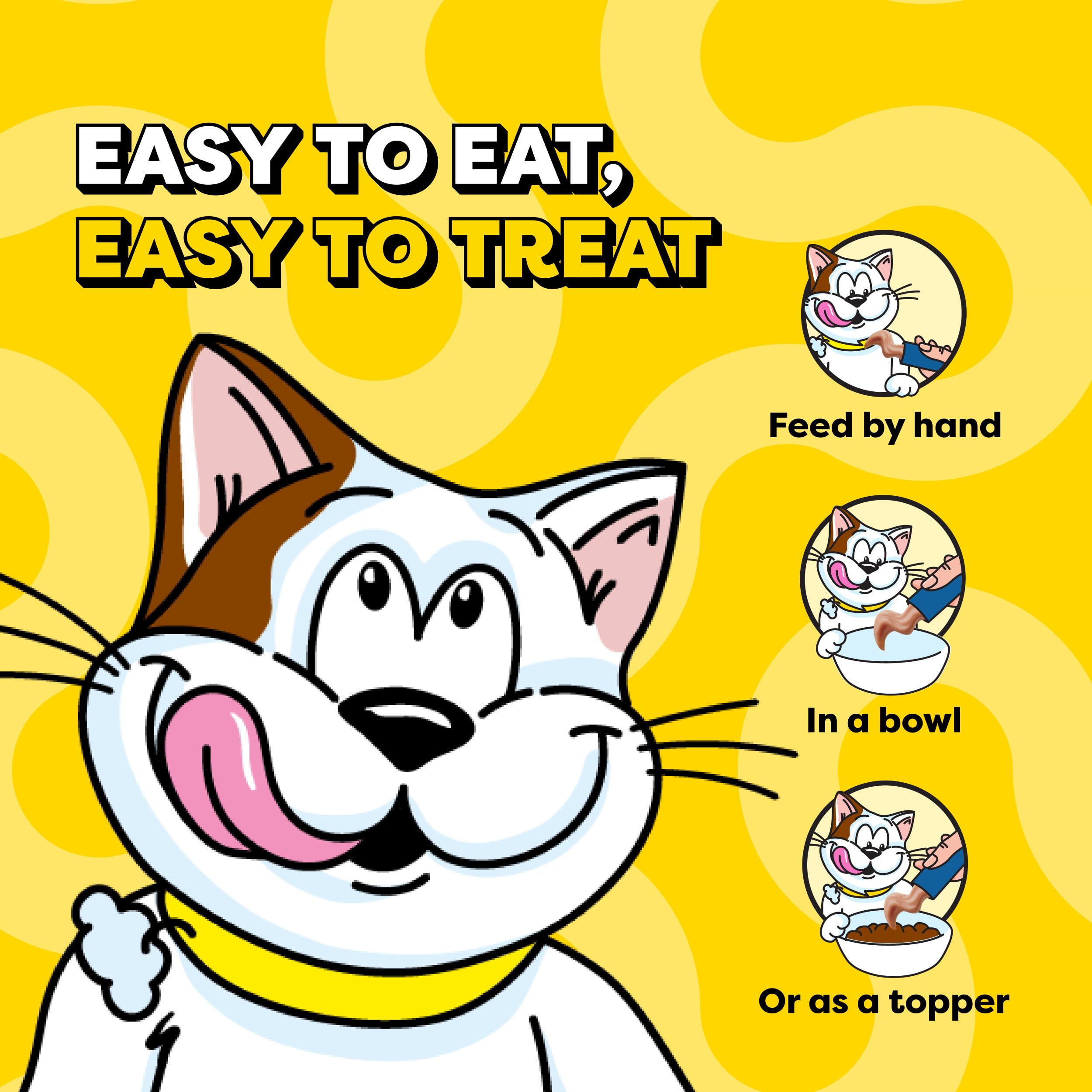 Temptations puré cremoso de salmón en tubo, apto para gatos adultos y mayores.
