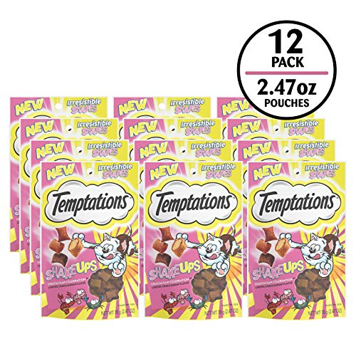 Temptations ShakeUps cangrejo: sabroso snack diario para gatos, bajo calorías.