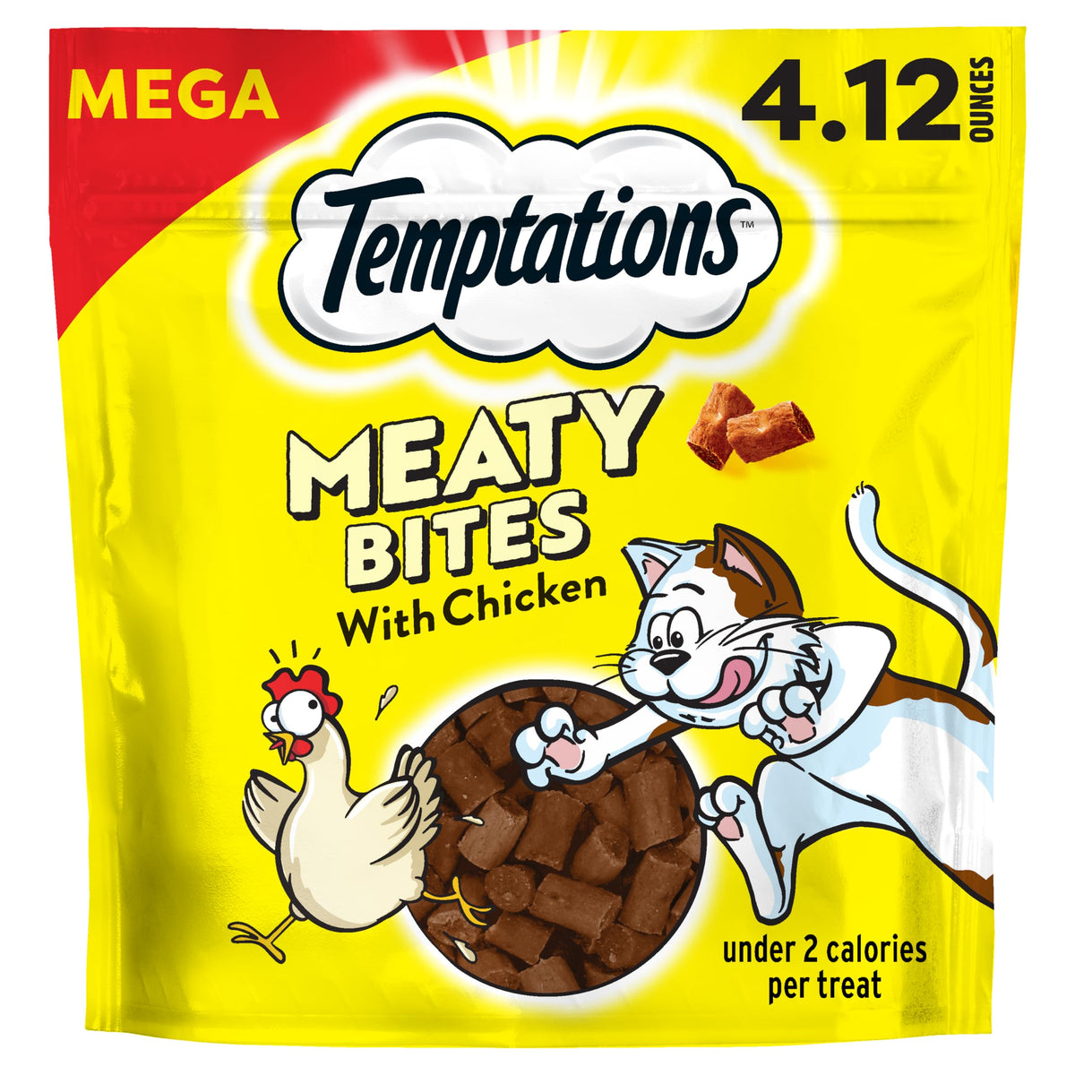 Temptations Meaty Bites trocitos de pollo listos para premiar conductas.