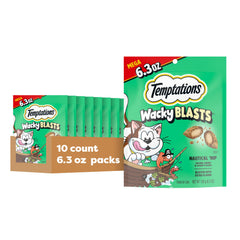 Temptations Wacky Blasts, empaque con cierre hermético para conservar la frescura.