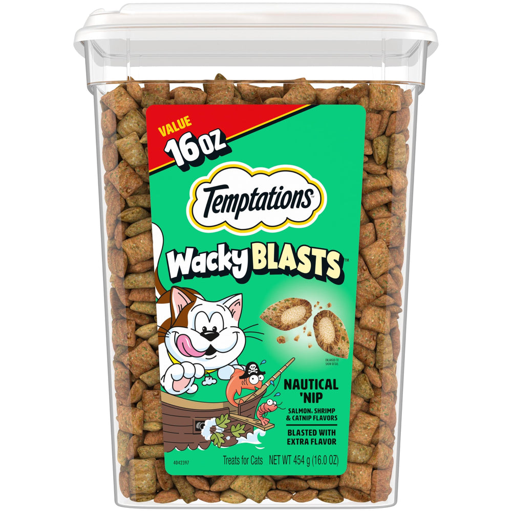 Temptations Wacky Blasts: Gato con hierba gatera, snack irresistible para entrenamiento.