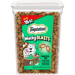 Temptations Wacky Blasts: Gato con hierba gatera, snack irresistible para entrenamiento.