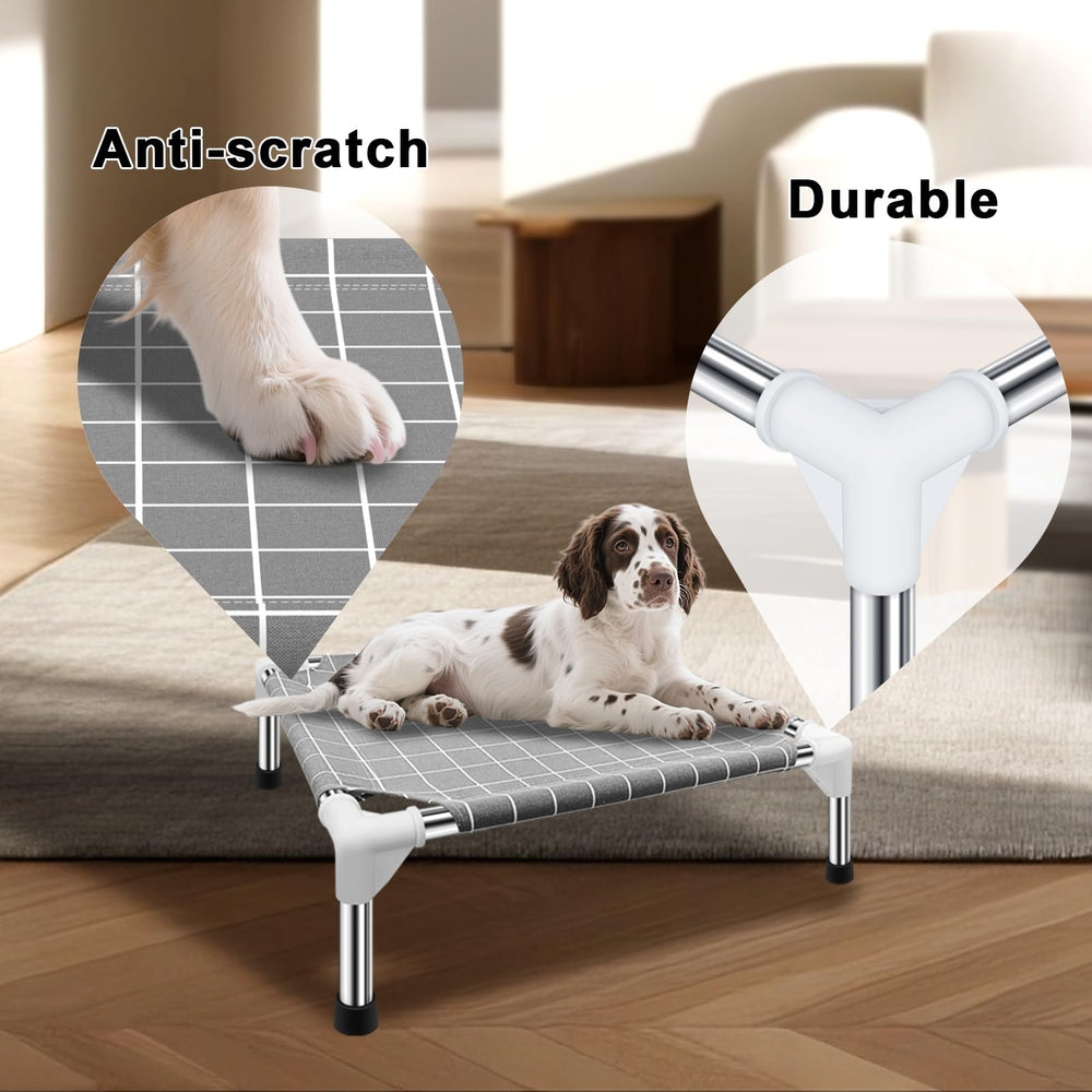 Tensorsine cama para perros con tubo de acero inoxidable resistente.