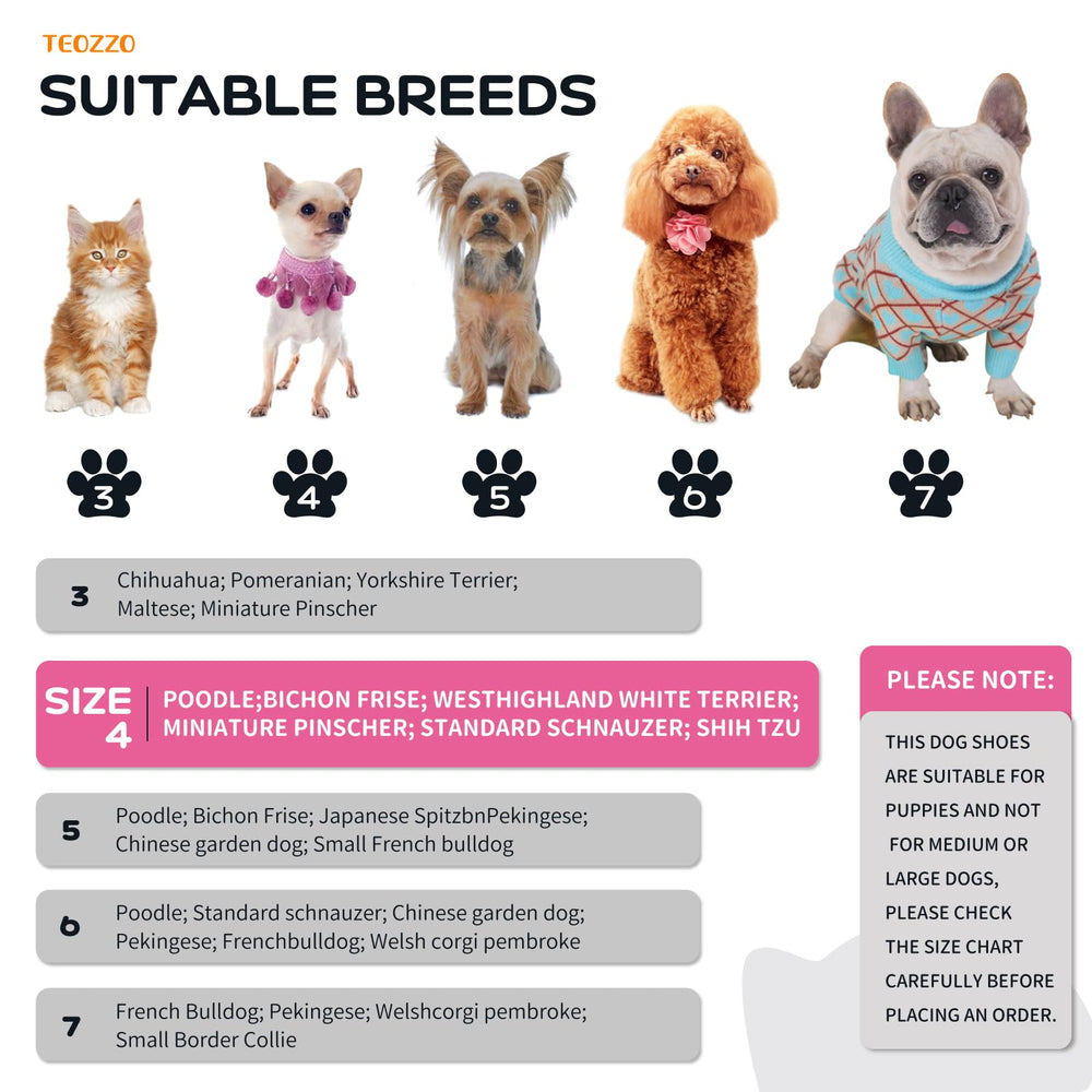 Botas TEOZZO para perro con suela antideslizante para superficies lisas.