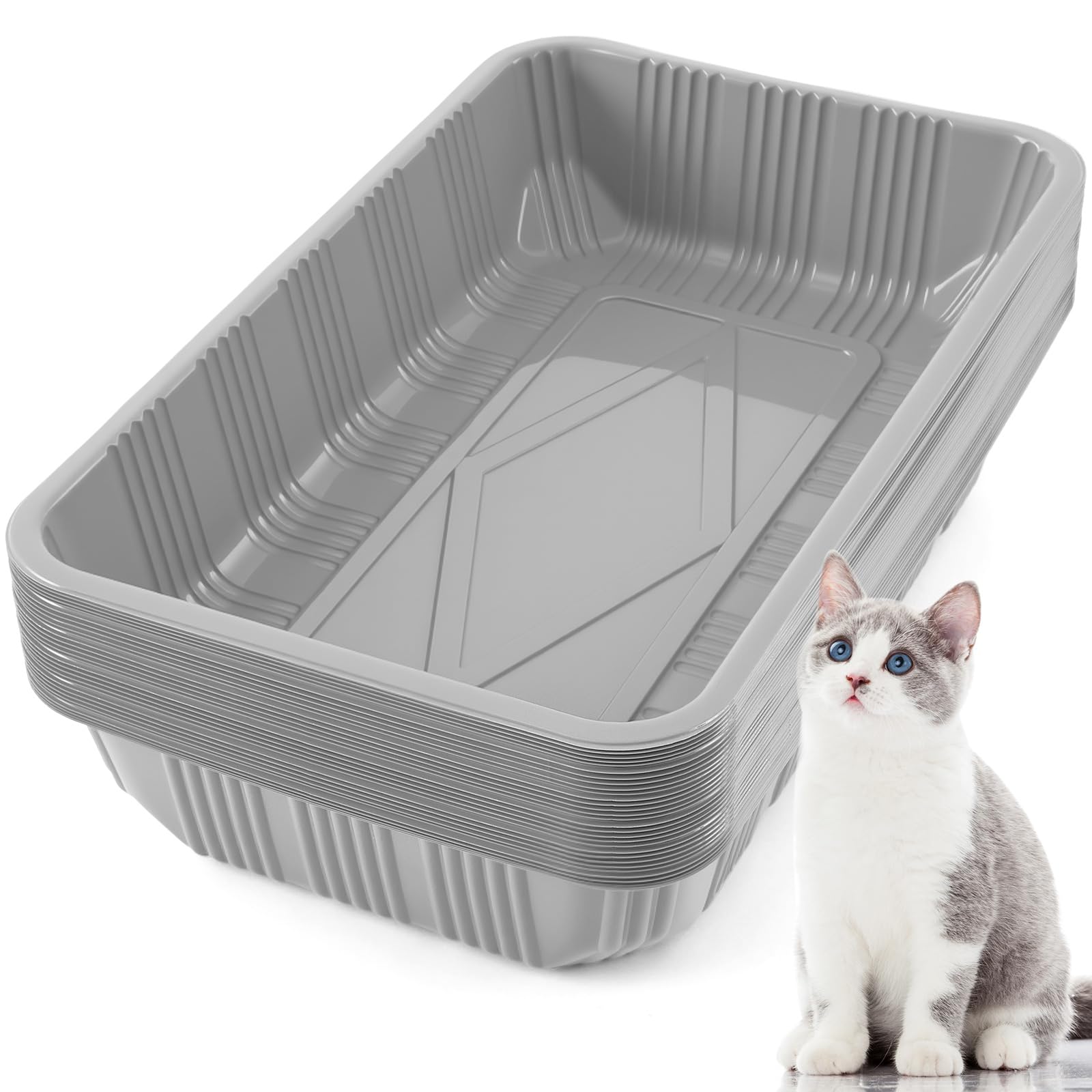 Bandejas desechables Tessco for you, 30 unidades, ideales para higiene rápida de gatos.