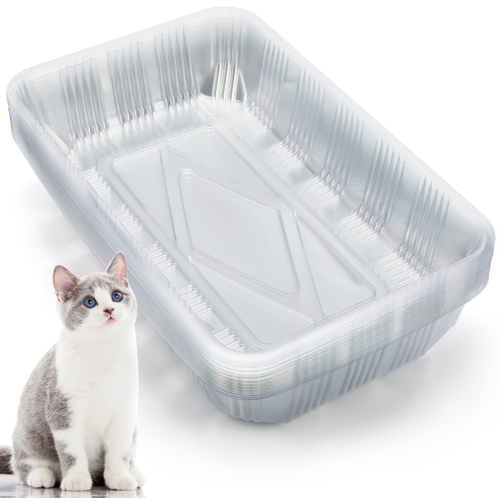 Bandeja desechable Tessco para ti para gato, tamaño 16.7 x 10.5 x 3.4 pulgadas, ideal para viaje.