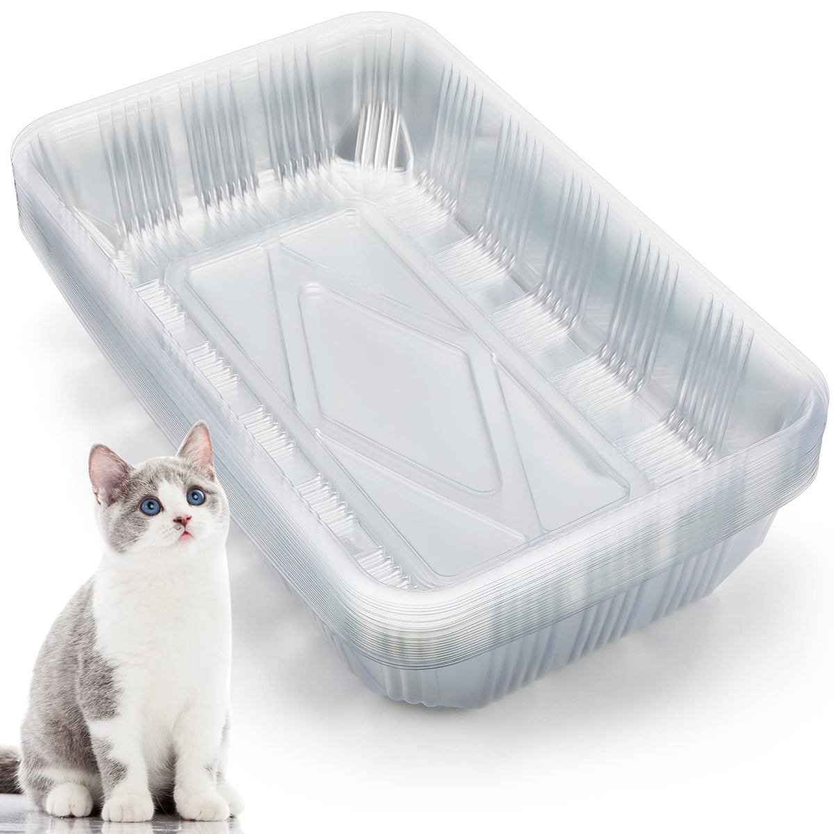 Bandeja desechable Tessco para ti para gato, tamaño 16.7 x 10.5 x 3.4 pulgadas, ideal para viaje.