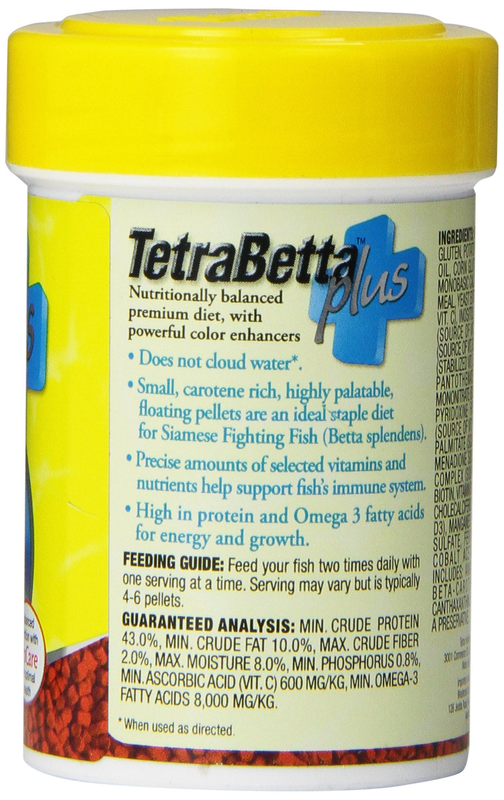 TetraBetta Plus, potenciador de color natural para bettas que intensifica tonalidades rojas y azules.