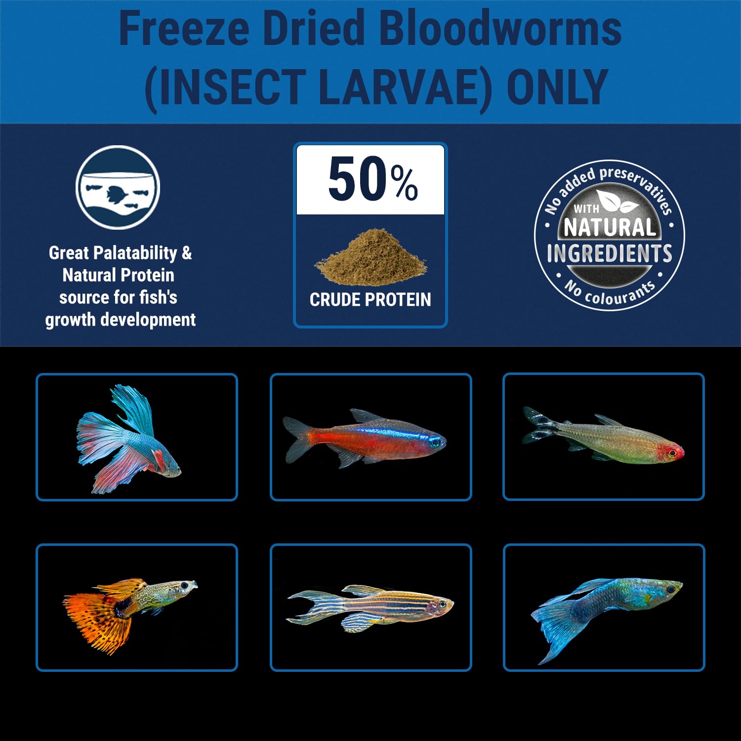 Tetra BloodWorms uso recomendado 2 a 3 veces por semana.