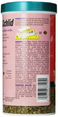 Tetra Cichlid Crisps, mitad verde de extracto de algas para nutrición natural.