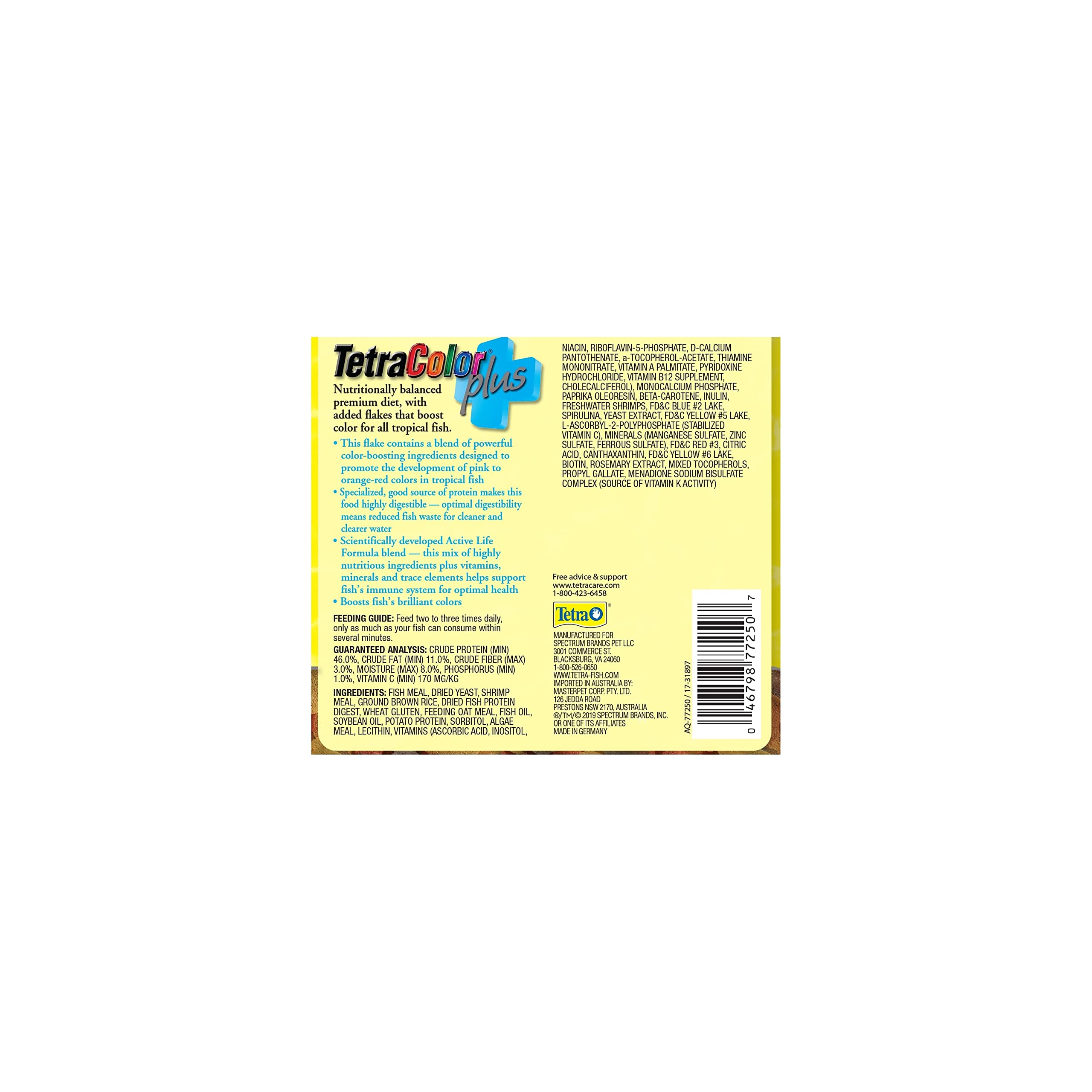 TetraColor PLUS Tropical Flakes: agua clara gracias a menos residuos no digeridos.