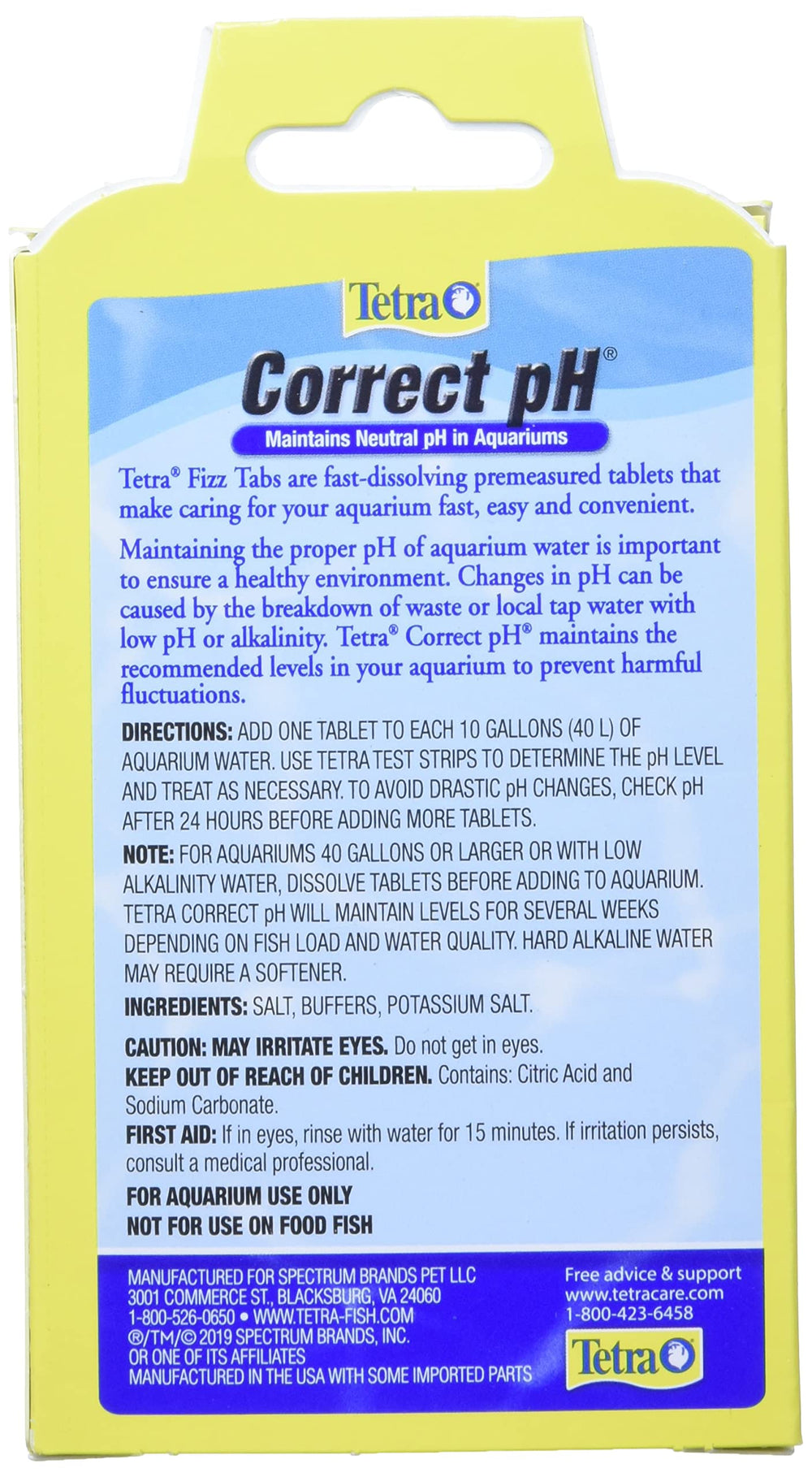 Tabletas Tetra Correct pH con dosificación precisa para mantener pH estable.