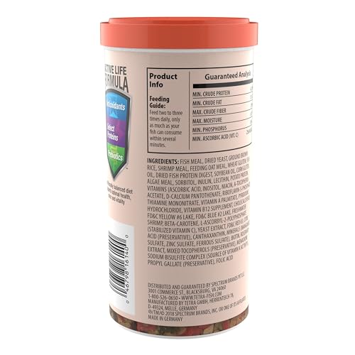 Tetra copos para pez dorado fortalecen colores brillantes con dieta balanceada.
