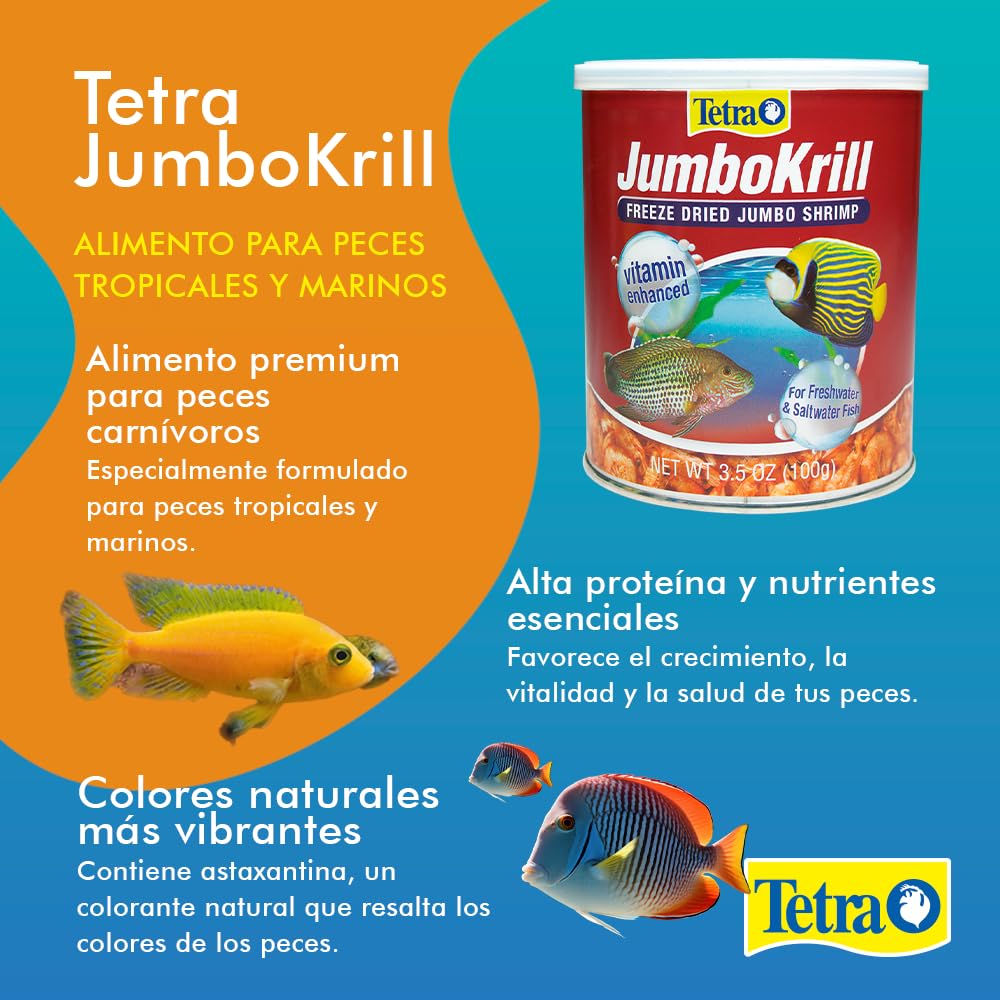 Tetra JumboKrill en envase al vacío mantiene frescura y calidad para la dieta.