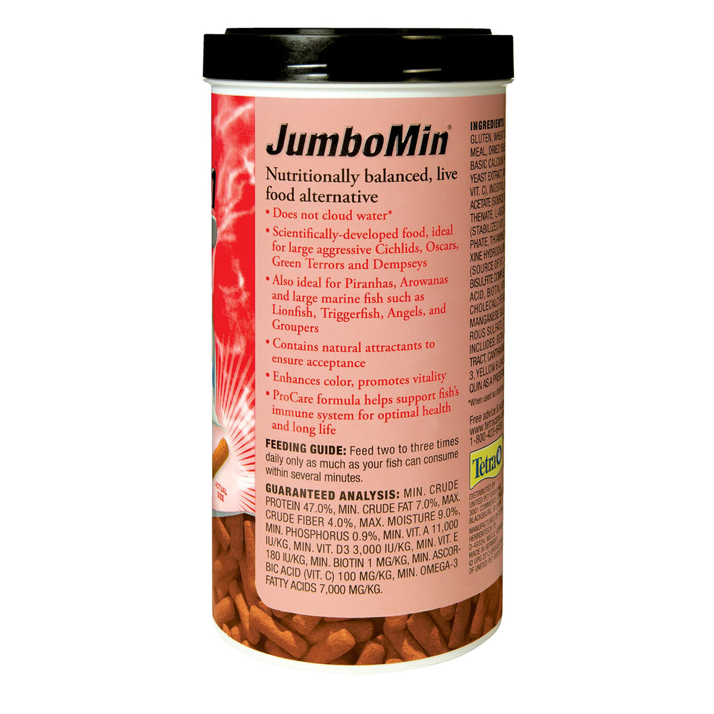 Tetra JumboMin contiene krill y camarones para crecimiento y color.