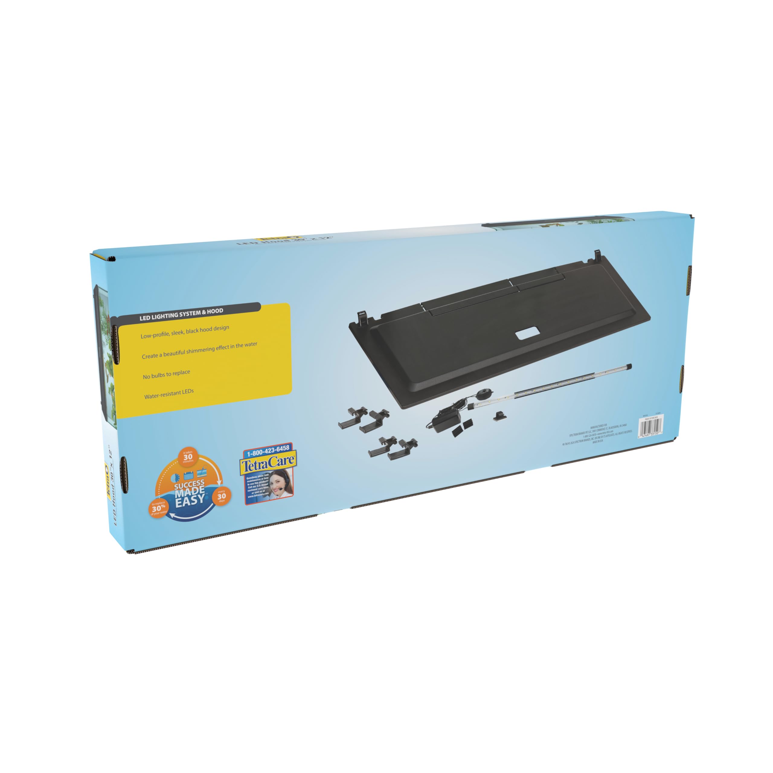 Tetra LED Hood disponible en varios tamaños para acuarios rectangulares.