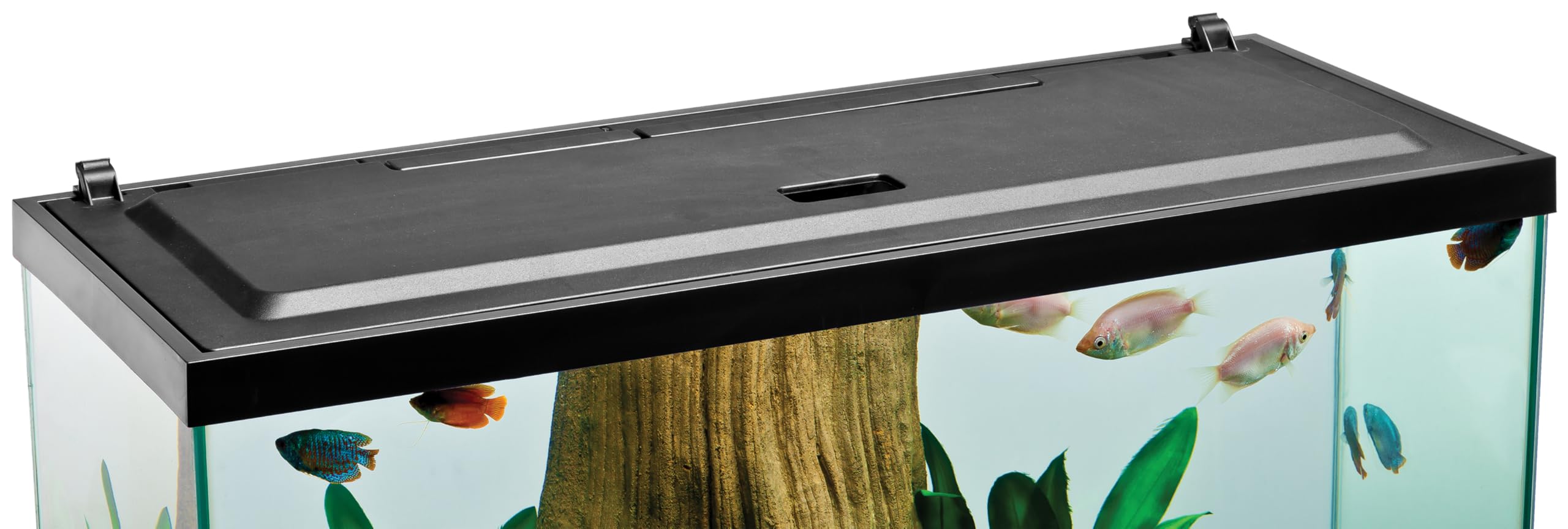 Tetra LED Hood tapa con bisagras para apertura fácil.