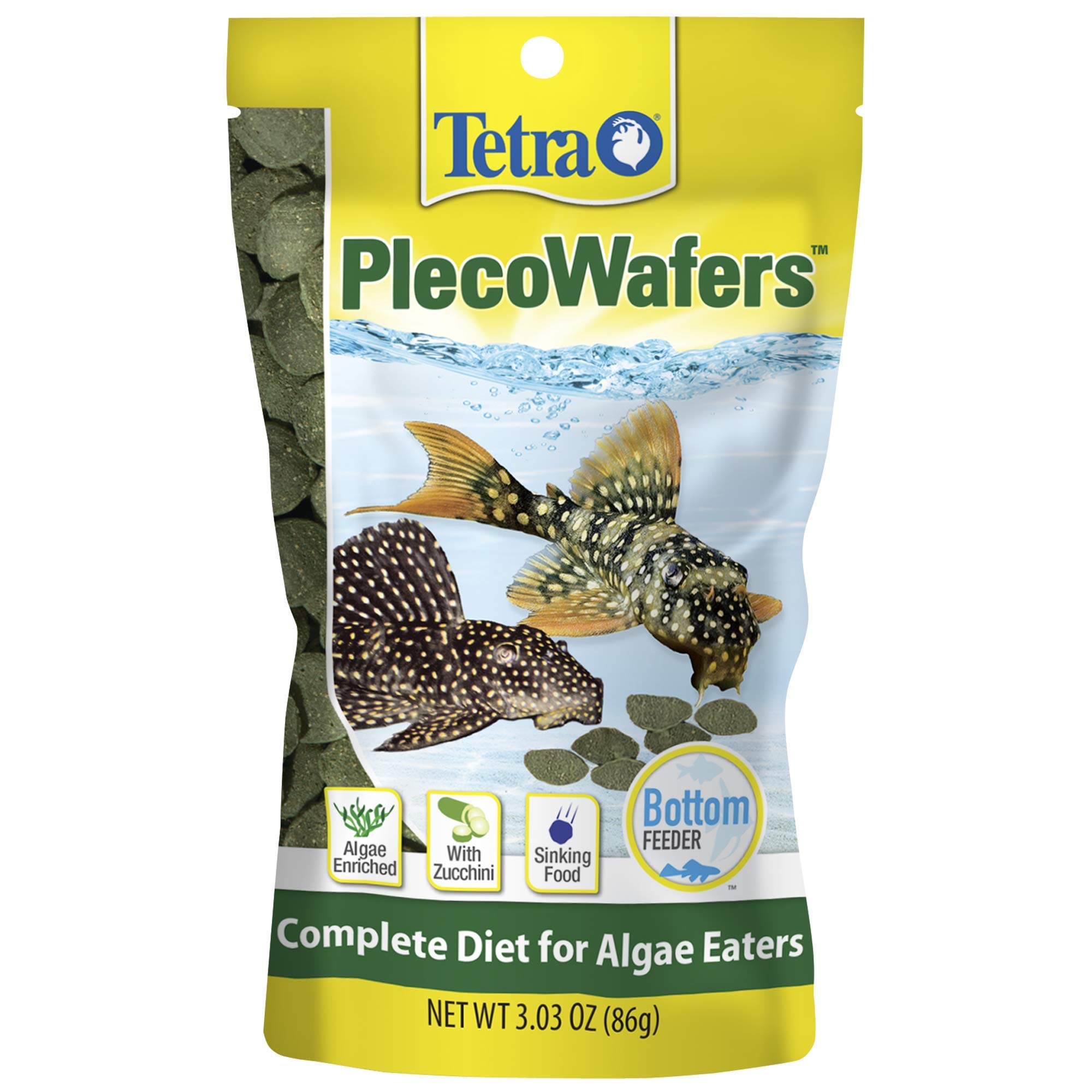 Tetra PlecoWafers galletas de algas para plecos, alimentación equilibrada diaria.
