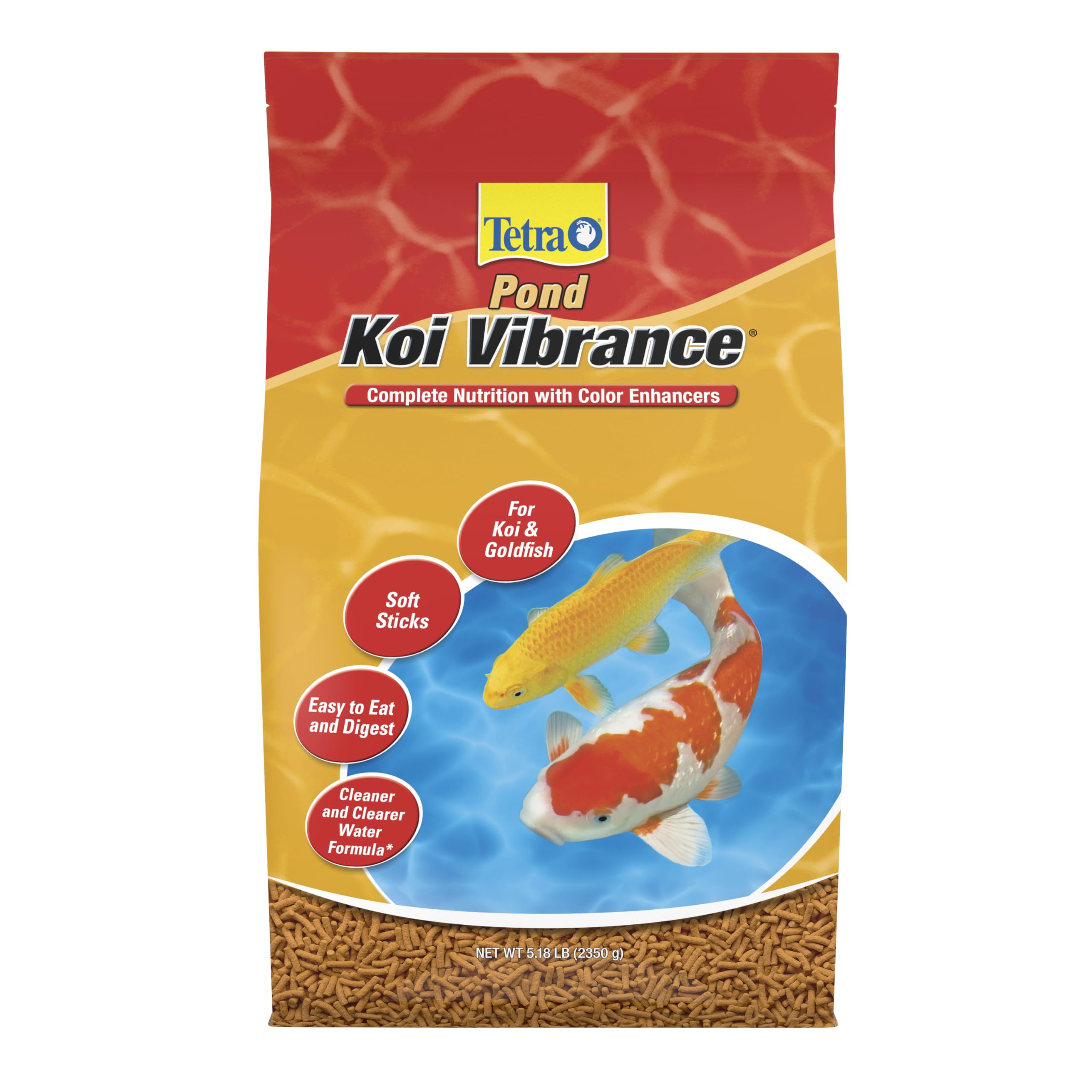 TetraPond Koi Vibrance palitos flotantes para koi, fáciles de comer.
