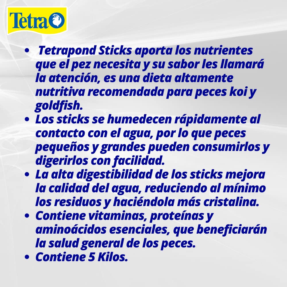 Palitos de TetraPond para dieta de mantenimiento, energía y salud general.