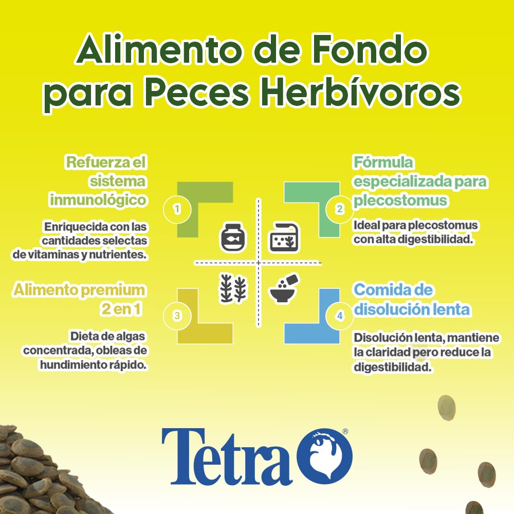 Tetra PRO PlecoWafers: alimento vegetariano de fácil digestión para plecos