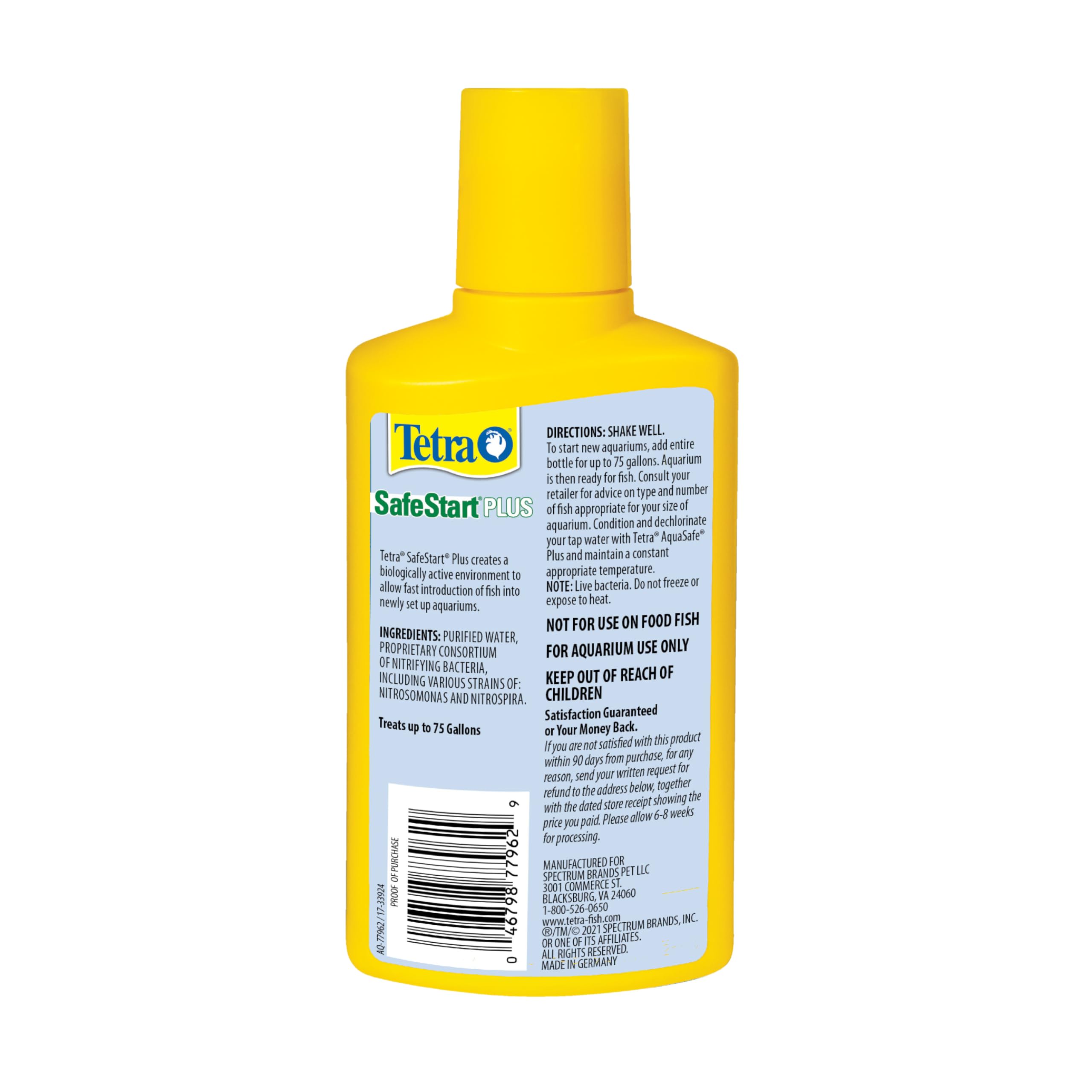 Tetra SafeStart Plus aporta bacterias instantáneas para un acuario estable.