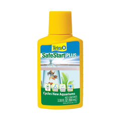 Tetra SafeStart Plus en botella de 100 ml para iniciar el acuario con bacterias beneficiosas.