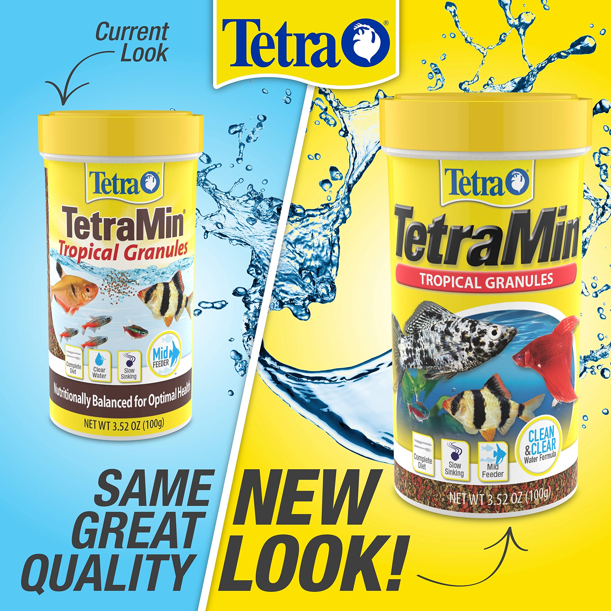 Tetra TetraMin Tropical Granules, colores más brillantes en peces tropicales.