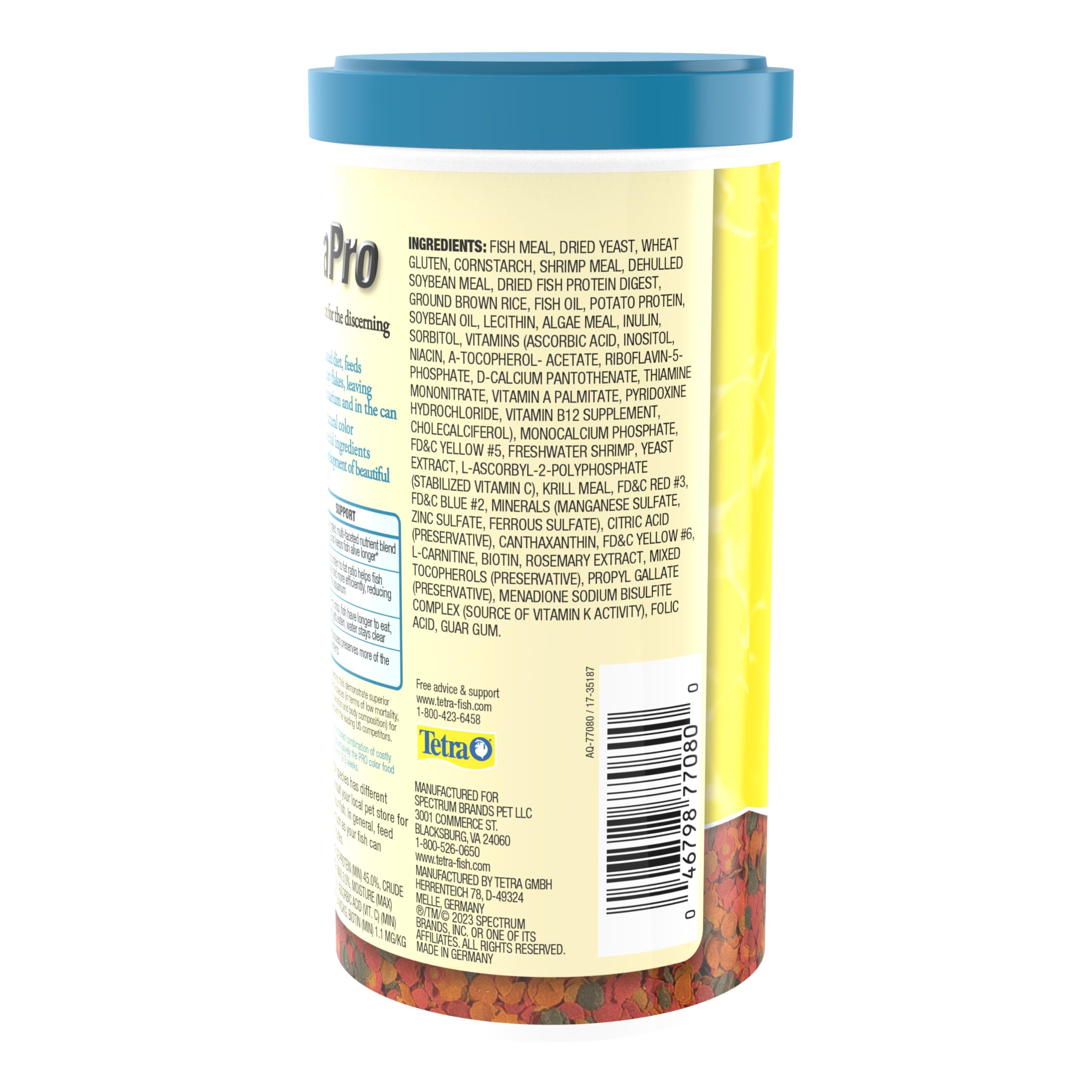TetraPro Tropical Color Crisps: colores naturales para peces tropicales.