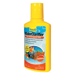 Tetra Clarificador: agua antes turbia, preparado para el tratamiento.